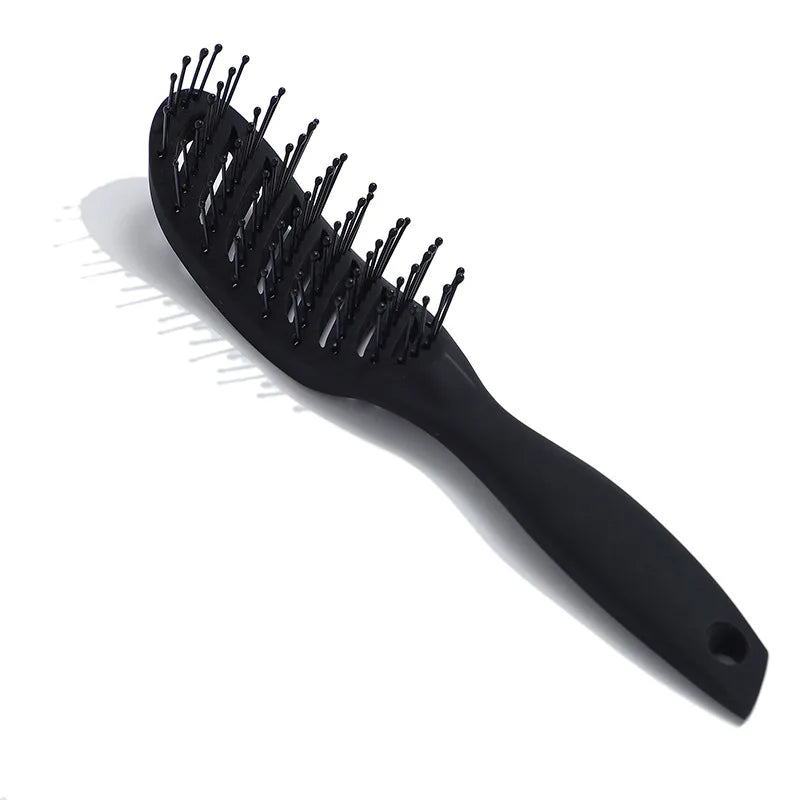 Barber Arc Massage Modeling Comb Wide Tooth Curved Curling Hair Comb Hair Brushes Curved Styling Brush Black