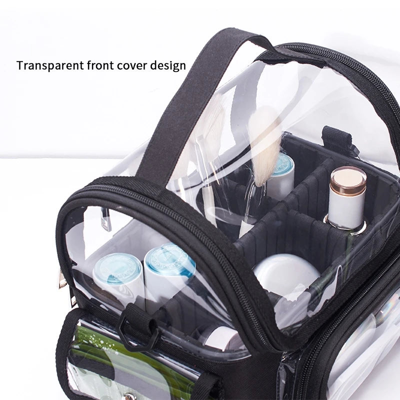 PVC Beauty Bags Makeup Tool Backpack Hairdressing Storage Transparent Waterproof Travel Women's Bag Barber Accessories