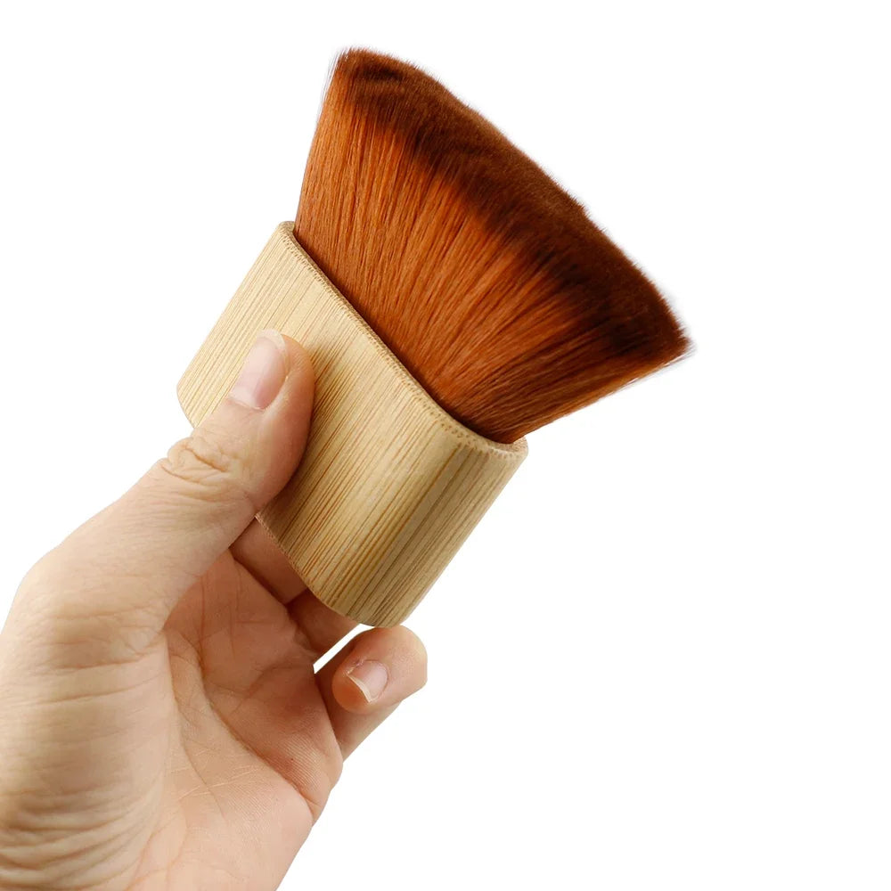 Barber Neck Brush Bamboo Handle Soft Hair Brush Neck Duster Cleaning Brush Hair Cutting Brushes Hairdressing Salon Tools