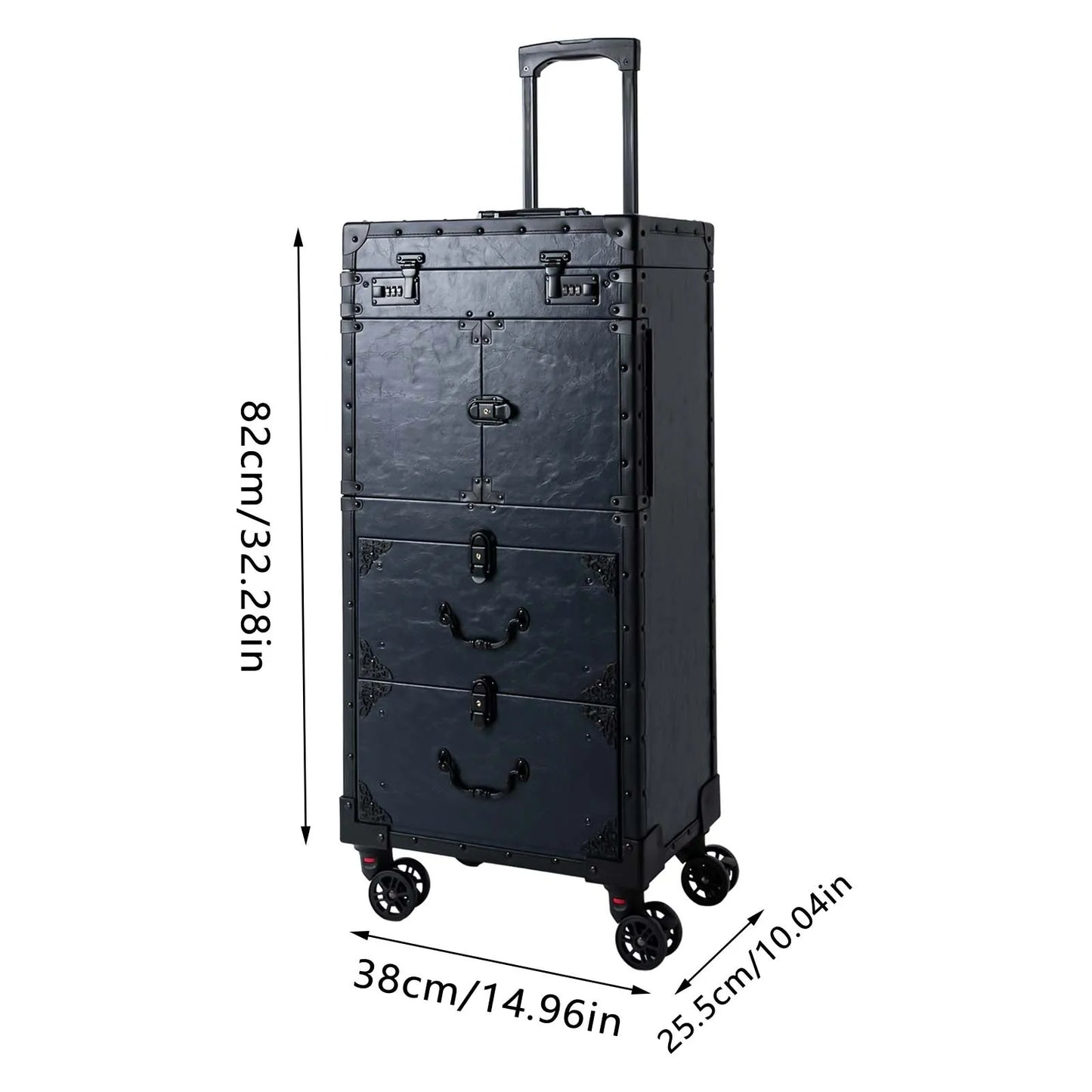 Mobile Salon Trolley Storage Organizer Rolling Makeup Case  Hairdressing Tool Traveling Suitcase